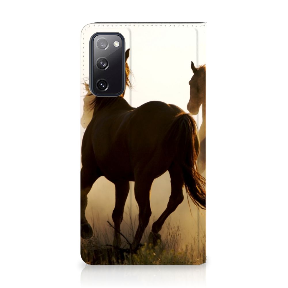 Samsung Galaxy S20 FE Hoesje maken Design Cowboy met silhouet van rennende paarden