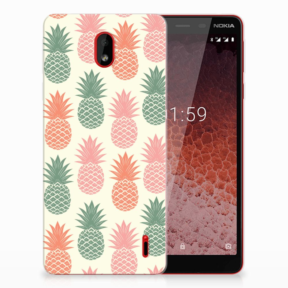 Nokia 1 Plus Siliconen Case Ananas