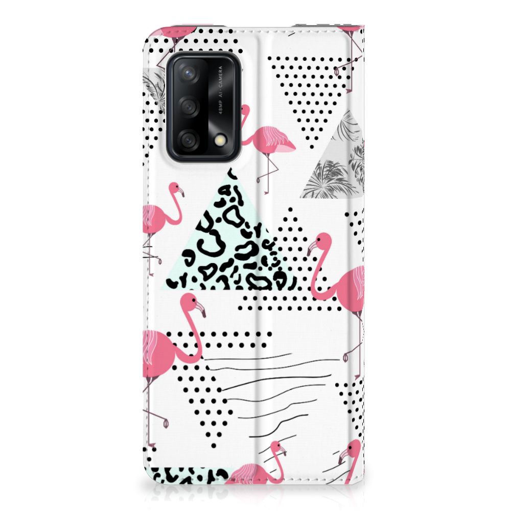 OPPO A74 4G Hoesje maken Flamingo Triangle - B2C Telecom