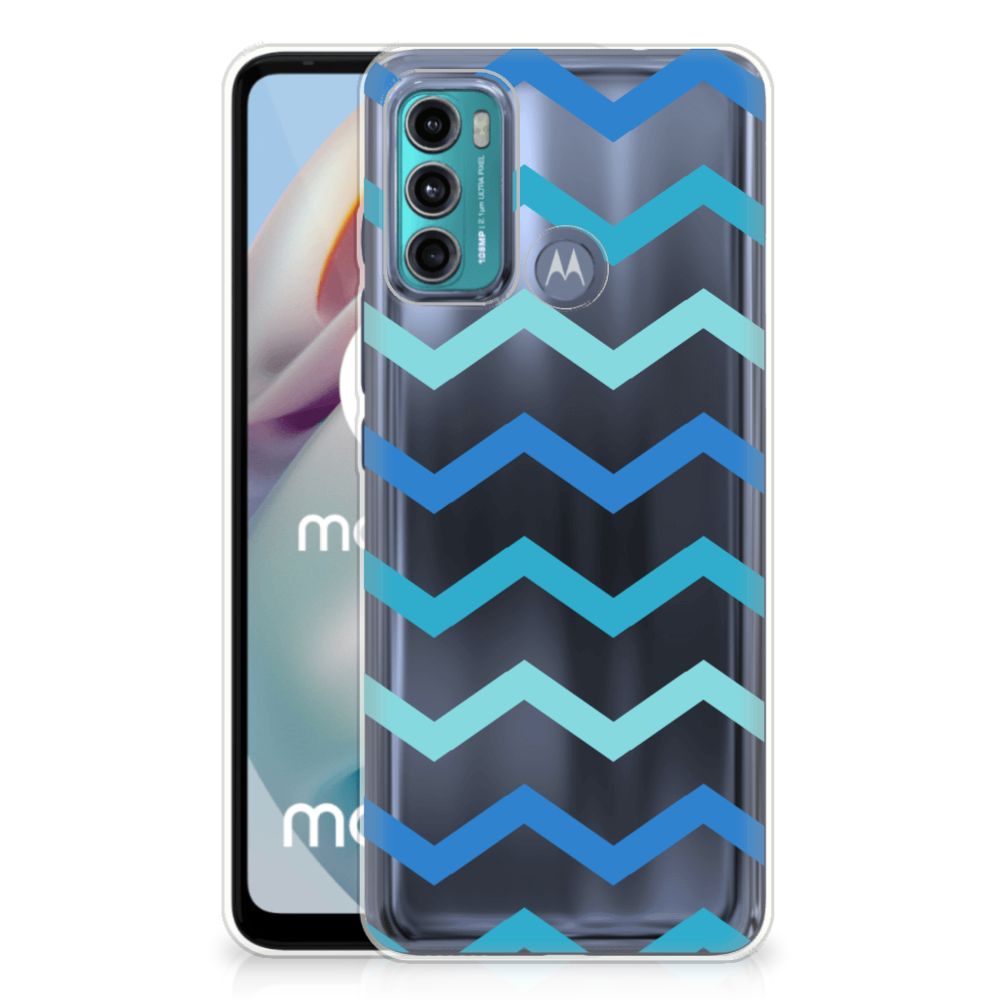 Motorola Moto G60 TPU bumper Zigzag Blauw B2C Telecom