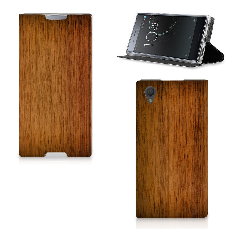 Sony Xperia L1 Book Wallet Case Donker Hout