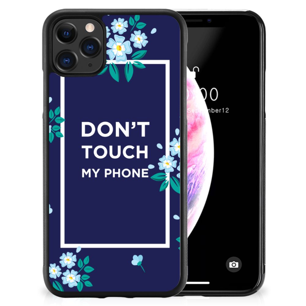 Apple iPhone 11 Pro Max TPU Hoesje Flowers Blue DTMP B2C Telecom