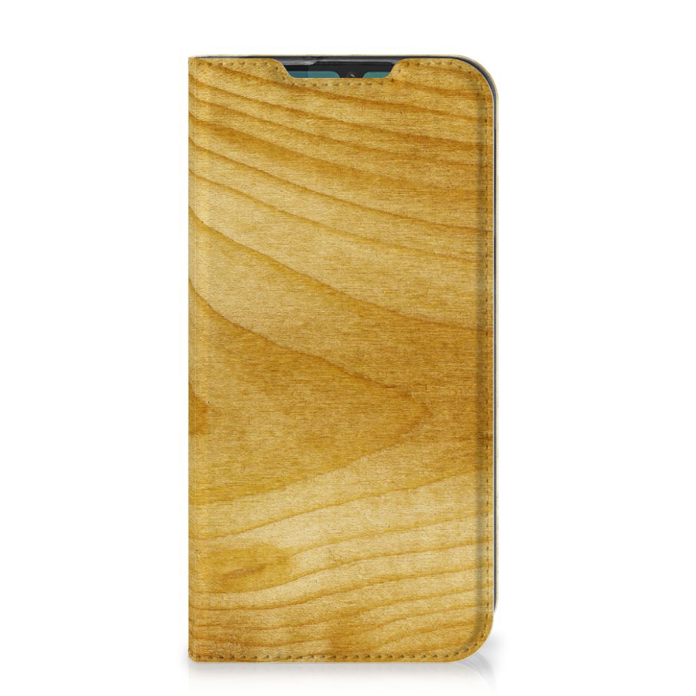 Motorola G8 Plus Book Wallet Case Licht Hout - B2C Telecom