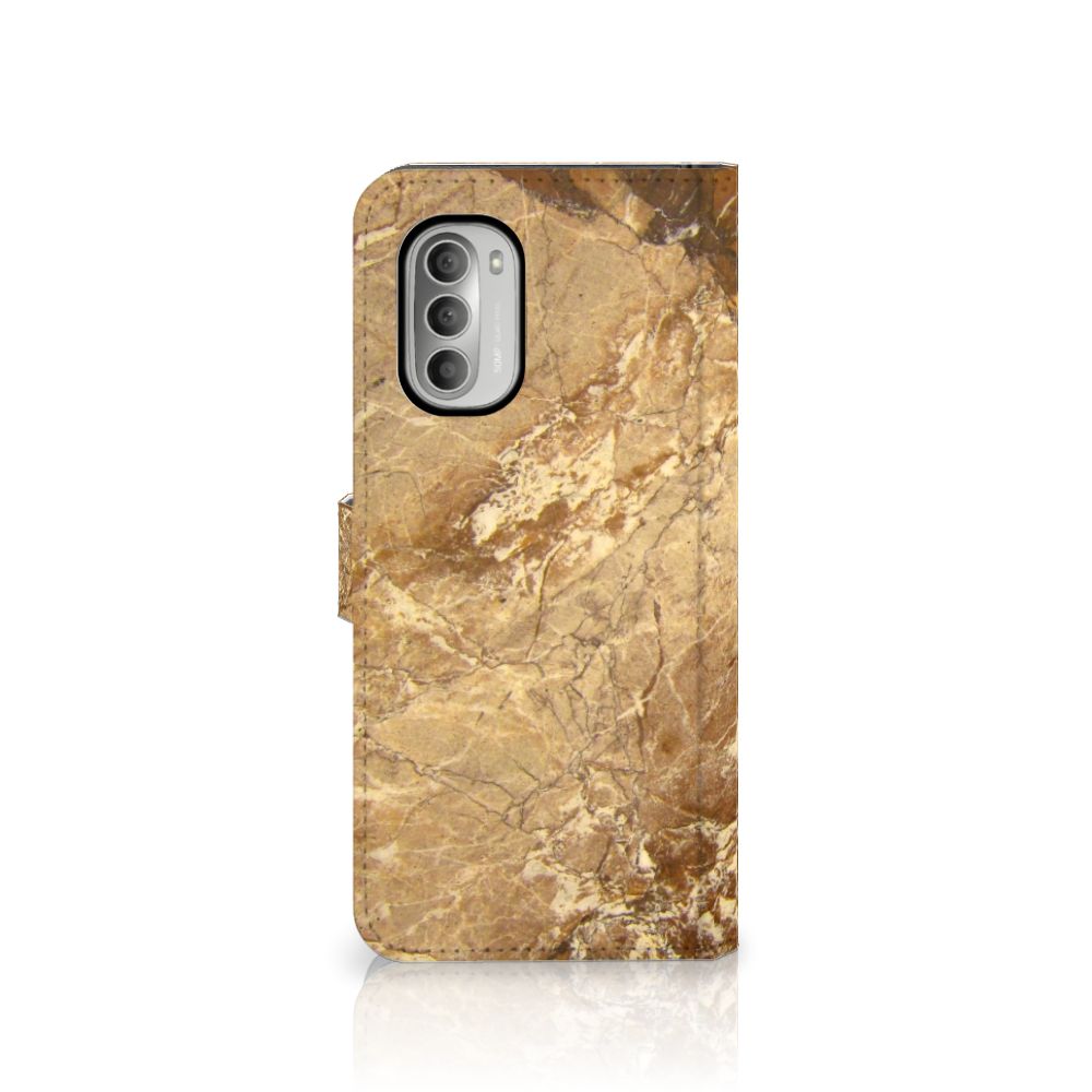 Motorola Moto G51 5G Bookcase Marmer Creme met luxe marmer design voor optimale bescherming.