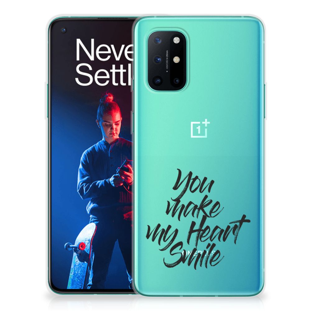 OnePlus 8T Siliconen hoesje met naam Heart Smile