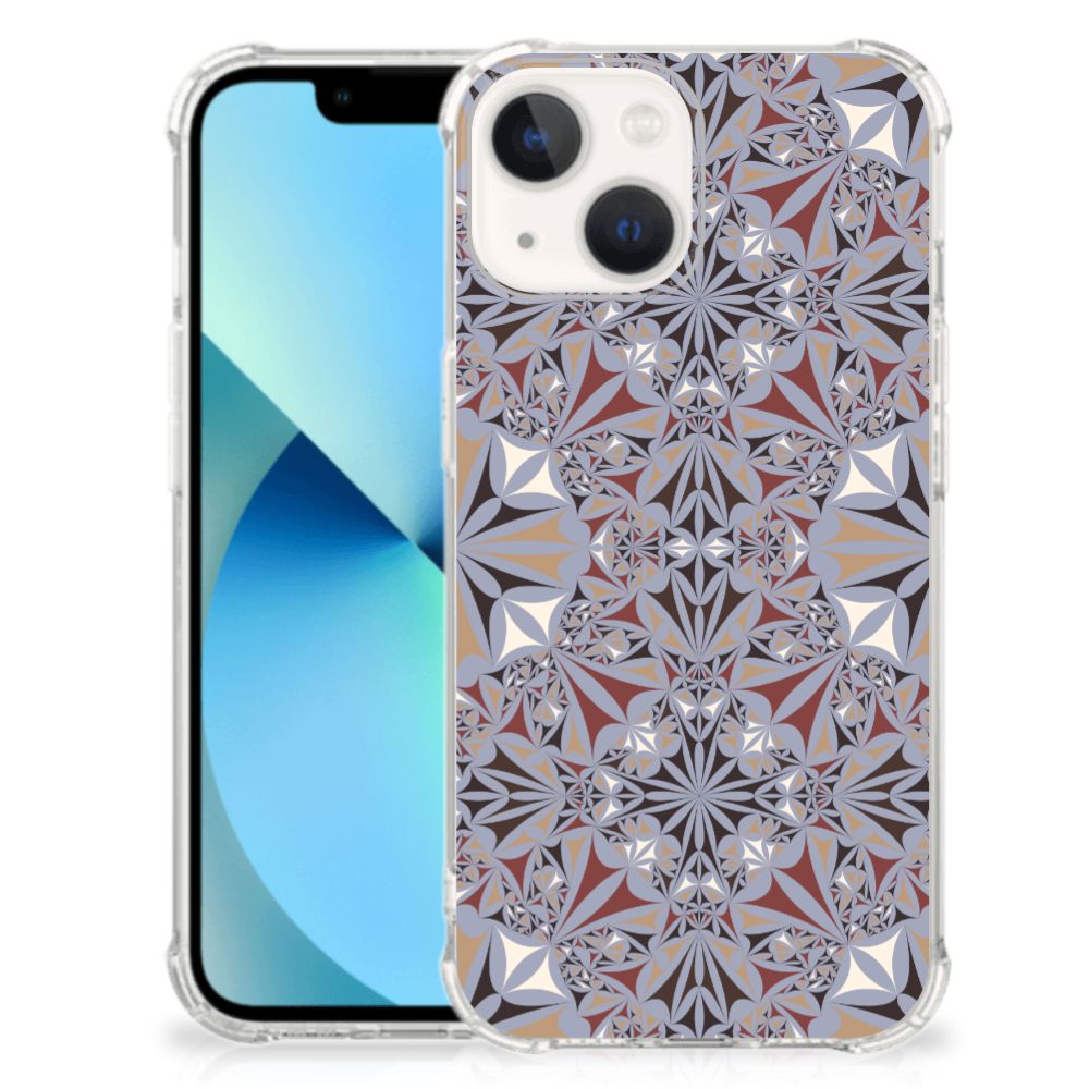 iPhone 13 mini Anti-Shock Hoesje Flower Tiles - B2C Telecom