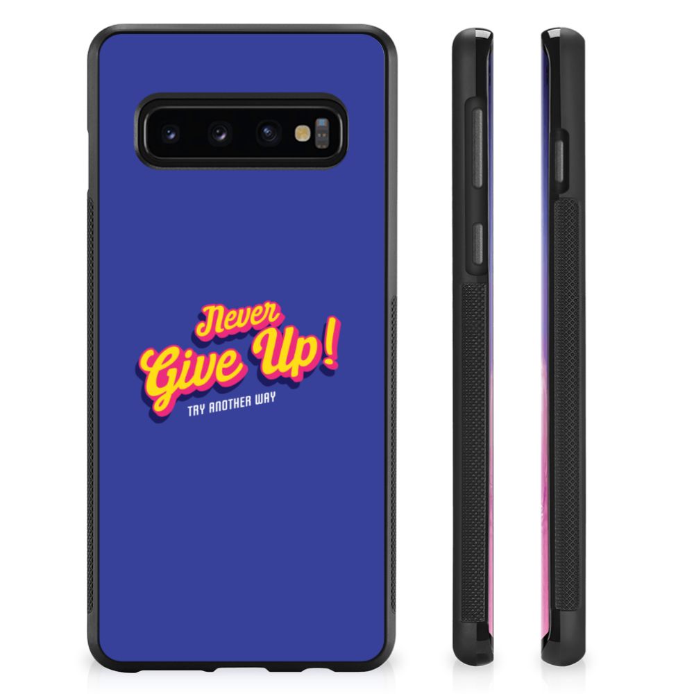 Samsung Galaxy S10+ Hoesje met Quotes Never Give Up B2C Telecom