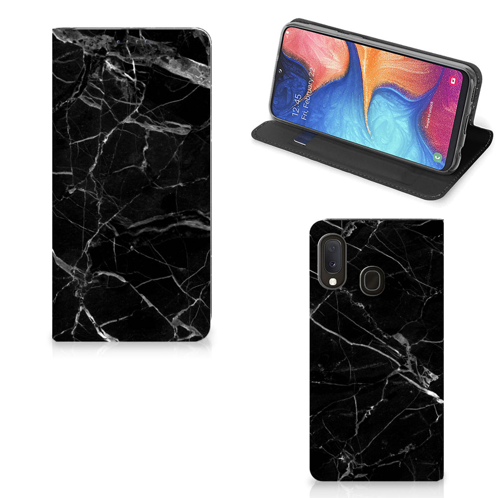 Samsung Galaxy A20e Standcase Marmer Zwart - Origineel Cadeau Vader