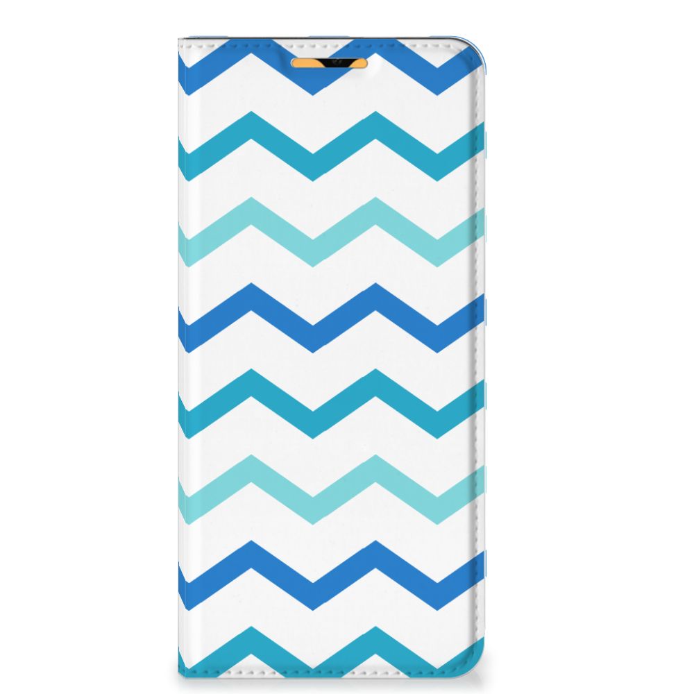 OPPO A15 Hoesje met Magneet Zigzag Blauw - B2C Telecom