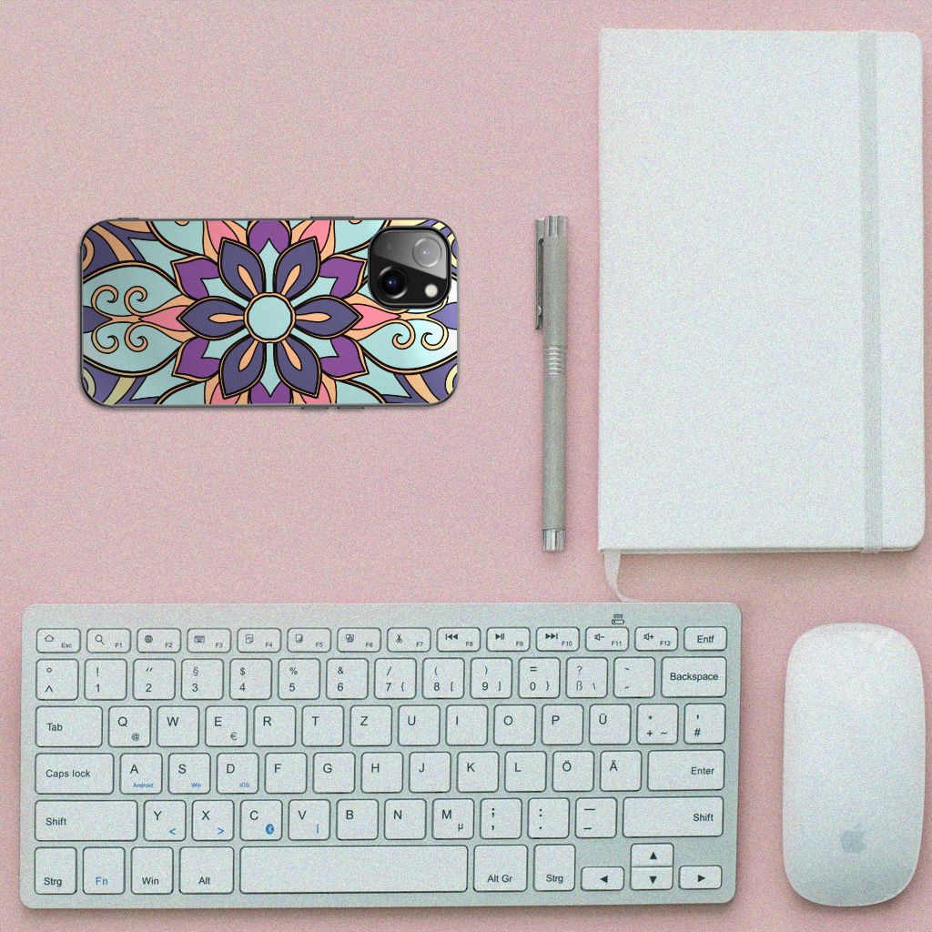 Apple iPhone 13 Bloemen Hoesje Purple Flower B2C Telecom