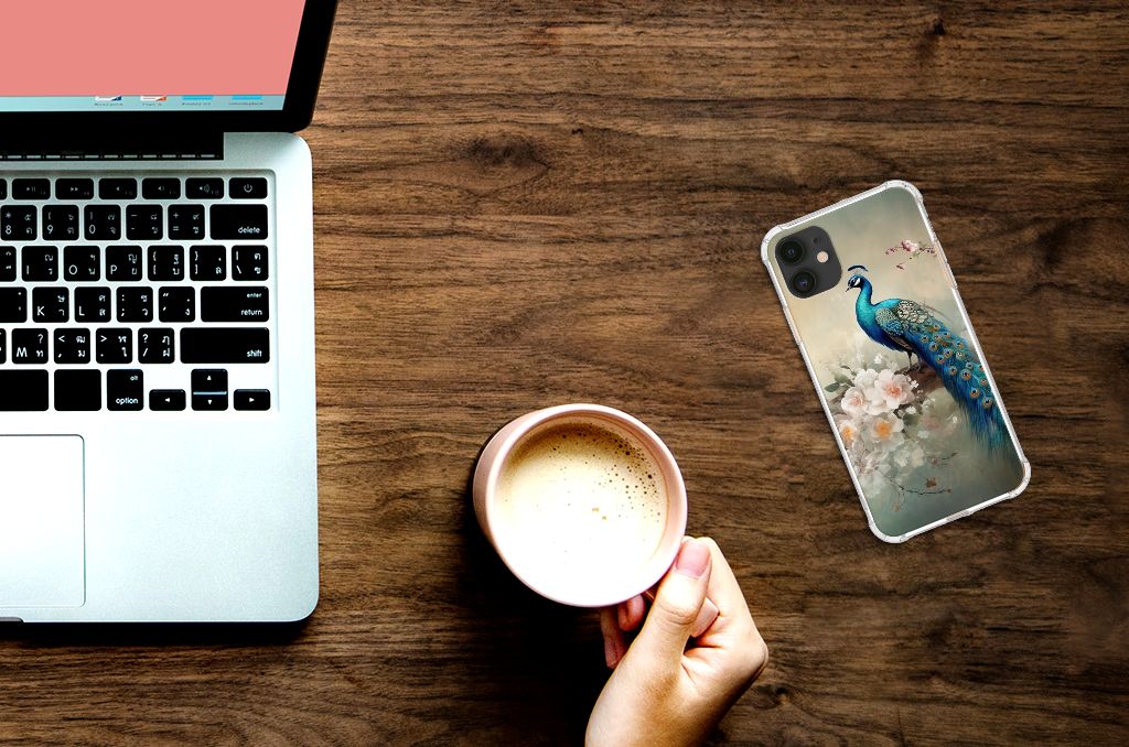 Case Anti-shock voor Apple iPhone 11 Vintage Pauwen B2C Telecom