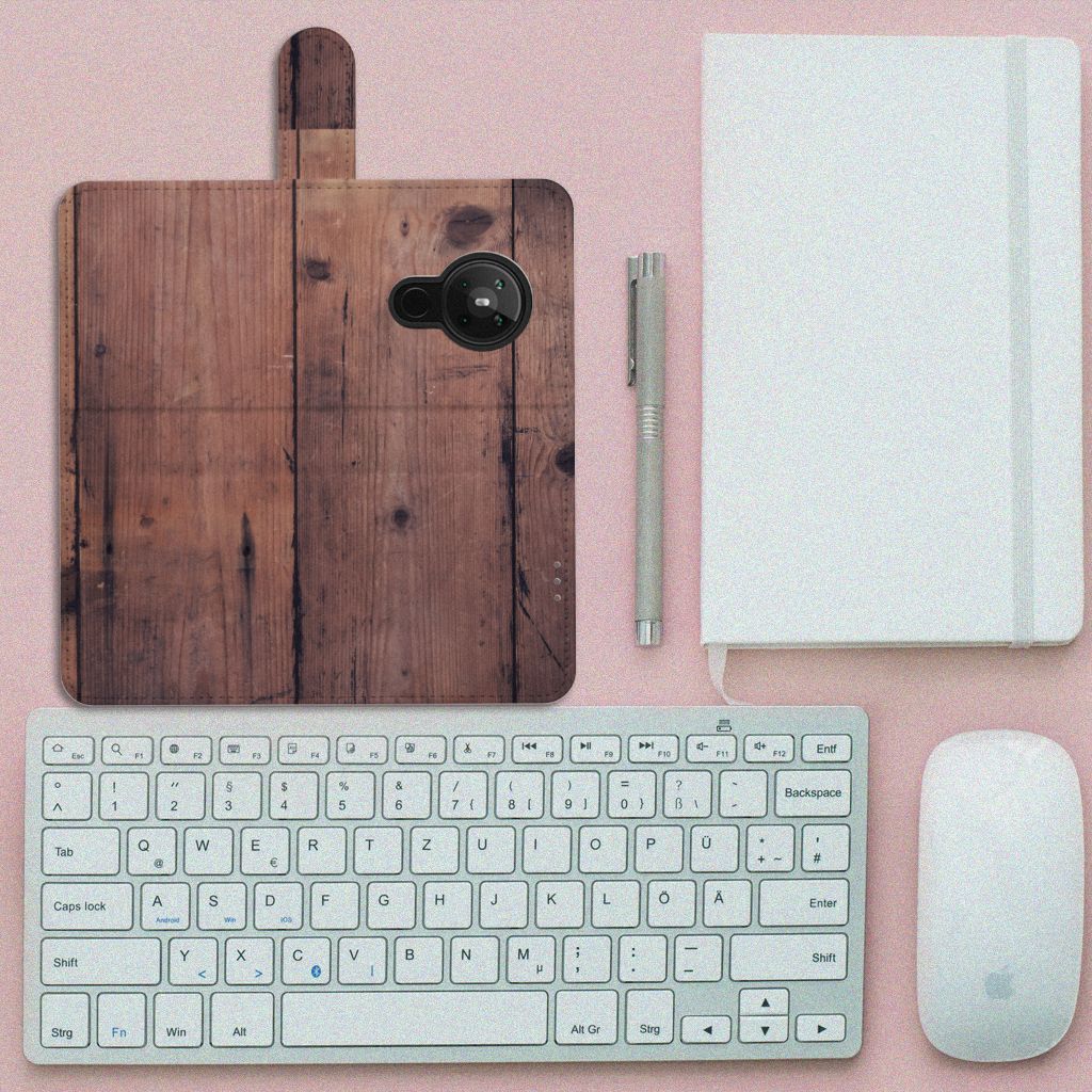 Nokia 5.3 Book Style Case Old Wood