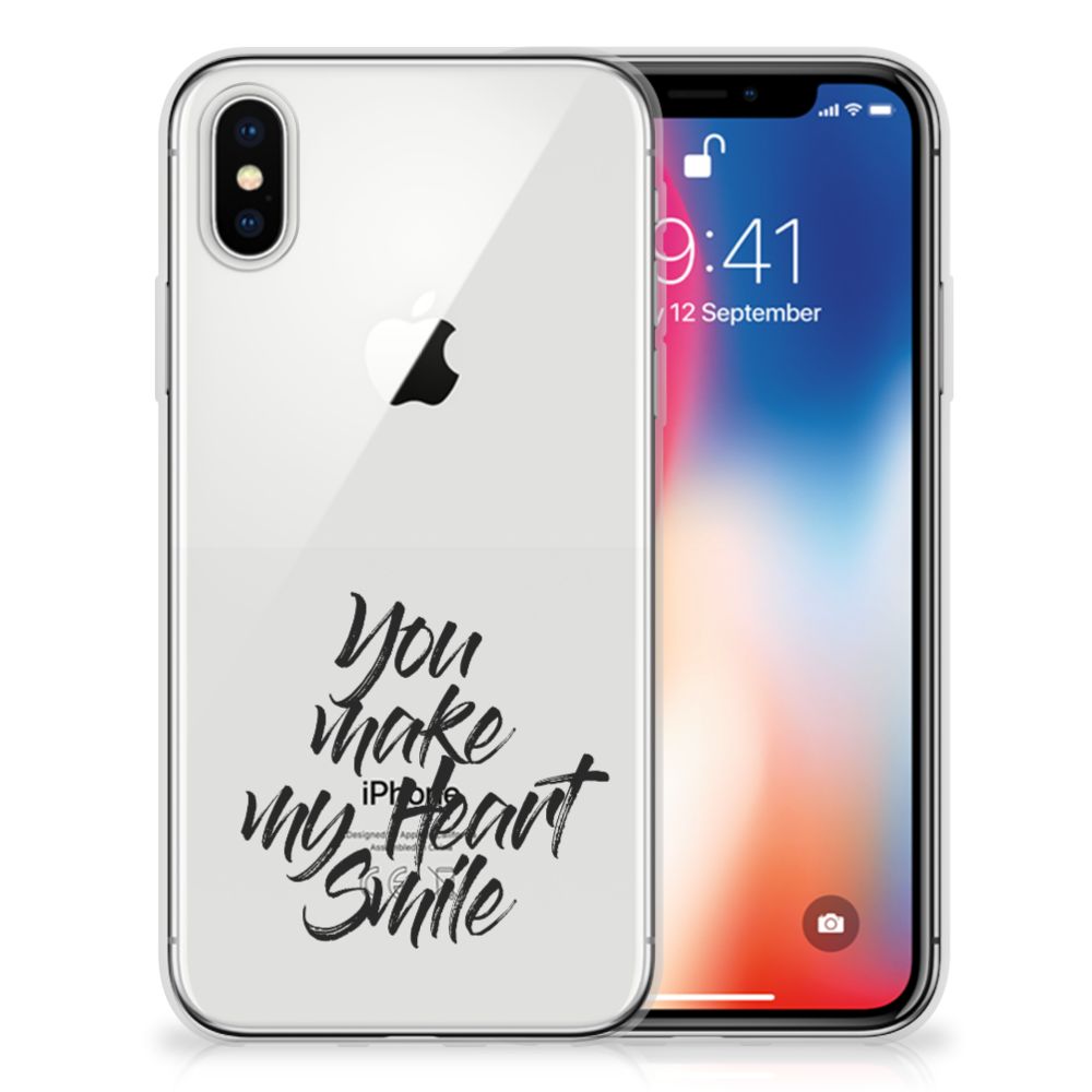 Apple iPhone X | Xs Siliconen hoesje met naam Heart Smile