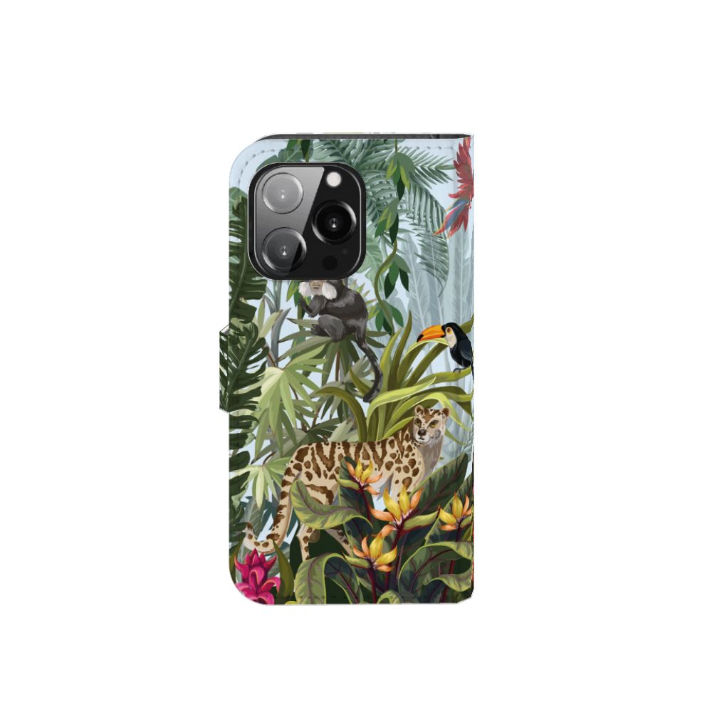 Telefoonhoesje met Pasjes voor iPhone 13 Pro Jungle