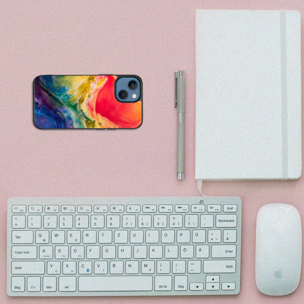 Kleurrijke Telefoonhoesje Apple iPhone 13 mini Watercolor Dark B2C Telecom
