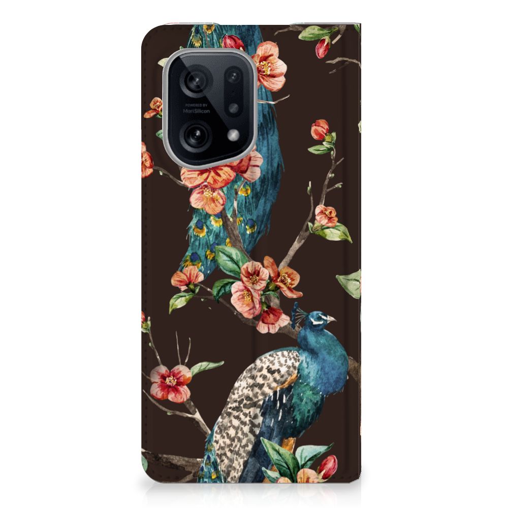 OPPO Find X5 Hoesje maken Pauw met Bloemen - B2C Telecom