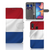 Samsung Galaxy A20e Bookstyle Case Nederlandse Vlag met pasjes en artistiek ontwerp van de Nederlandse vlag.