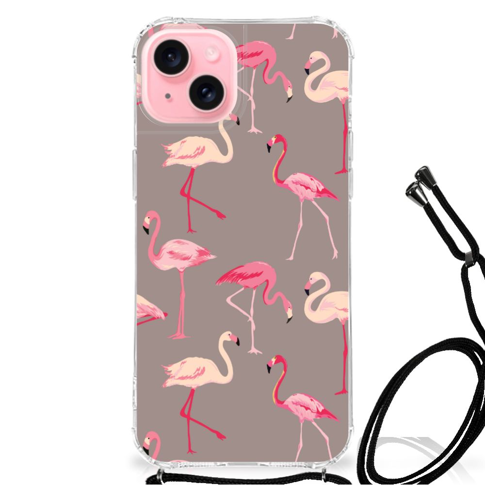 iPhone 15 Plus Case Anti-shock Flamingo