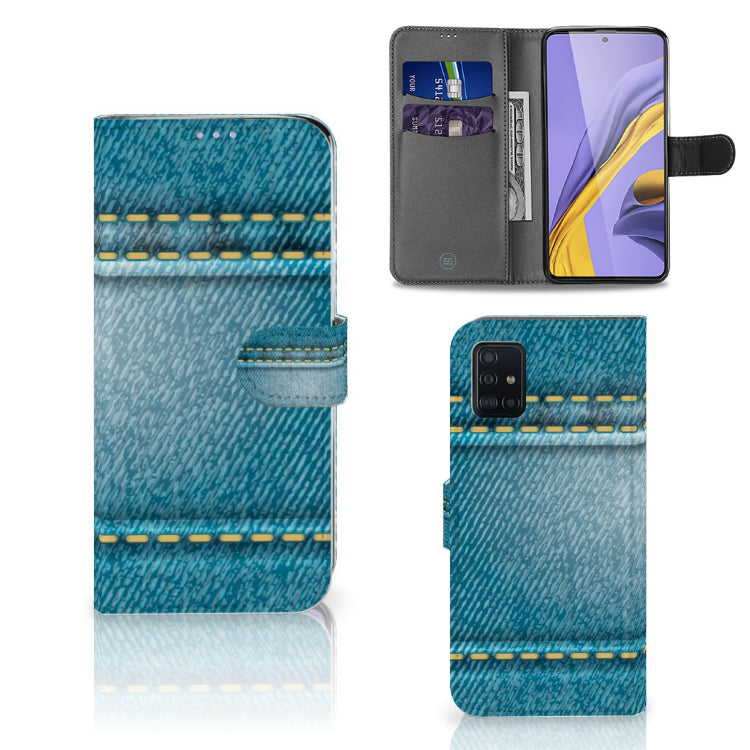 Samsung Galaxy A51 Wallet Case met Pasjes Jeans