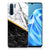 OPPO A91 TPU Siliconen Hoesje Marmer Wit Zwart - Origineel Cadeau Man B2C Telecom