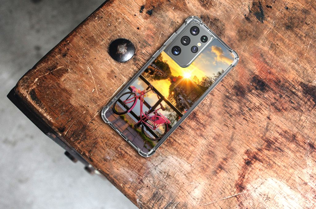 Samsung Galaxy S21 Ultra Telefoonhoesje met valbescherming Amsterdamse Grachten B2C Telecom