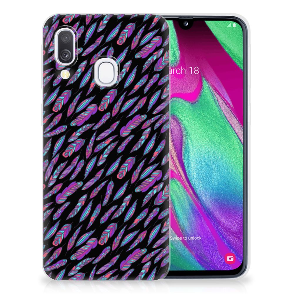 Samsung Galaxy A40 TPU bumper Feathers Color