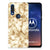 Motorola One Vision TPU Siliconen Hoesje Marmer Goud