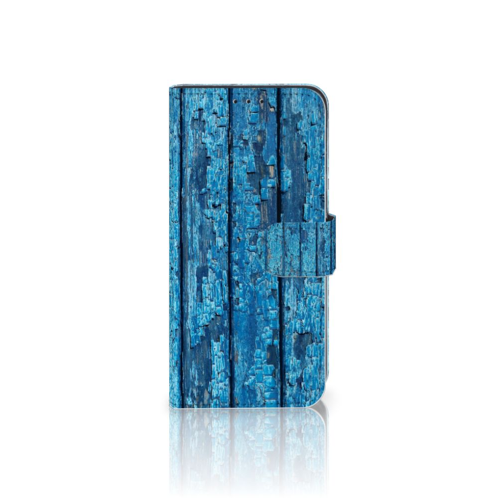Samsung Galaxy M10 Book Style Case Wood Blue