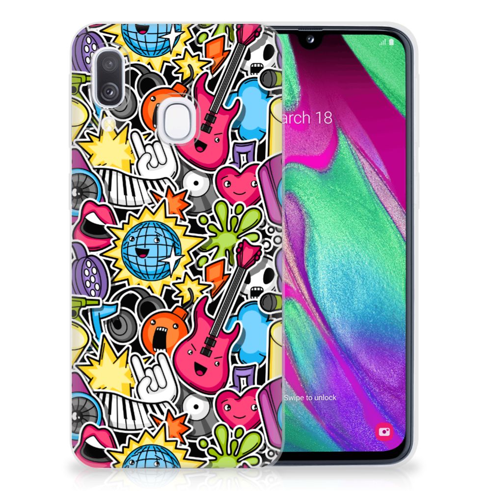 Samsung Galaxy A40 Silicone Back Cover Punk Rock