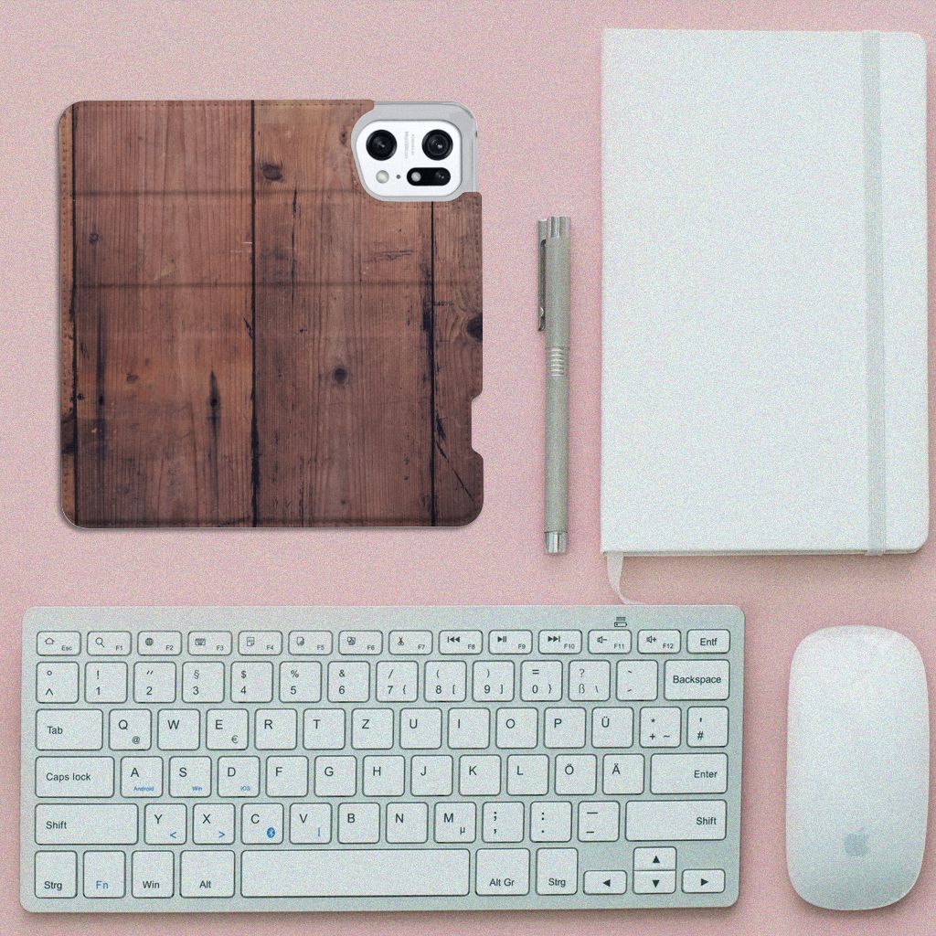 OPPO Find X5 Pro Book Wallet Case Old Wood - B2C Telecom