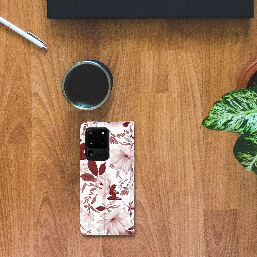 Bookcase Samsung Galaxy S20 Ultra Watercolor Flowers - B2C Telecom