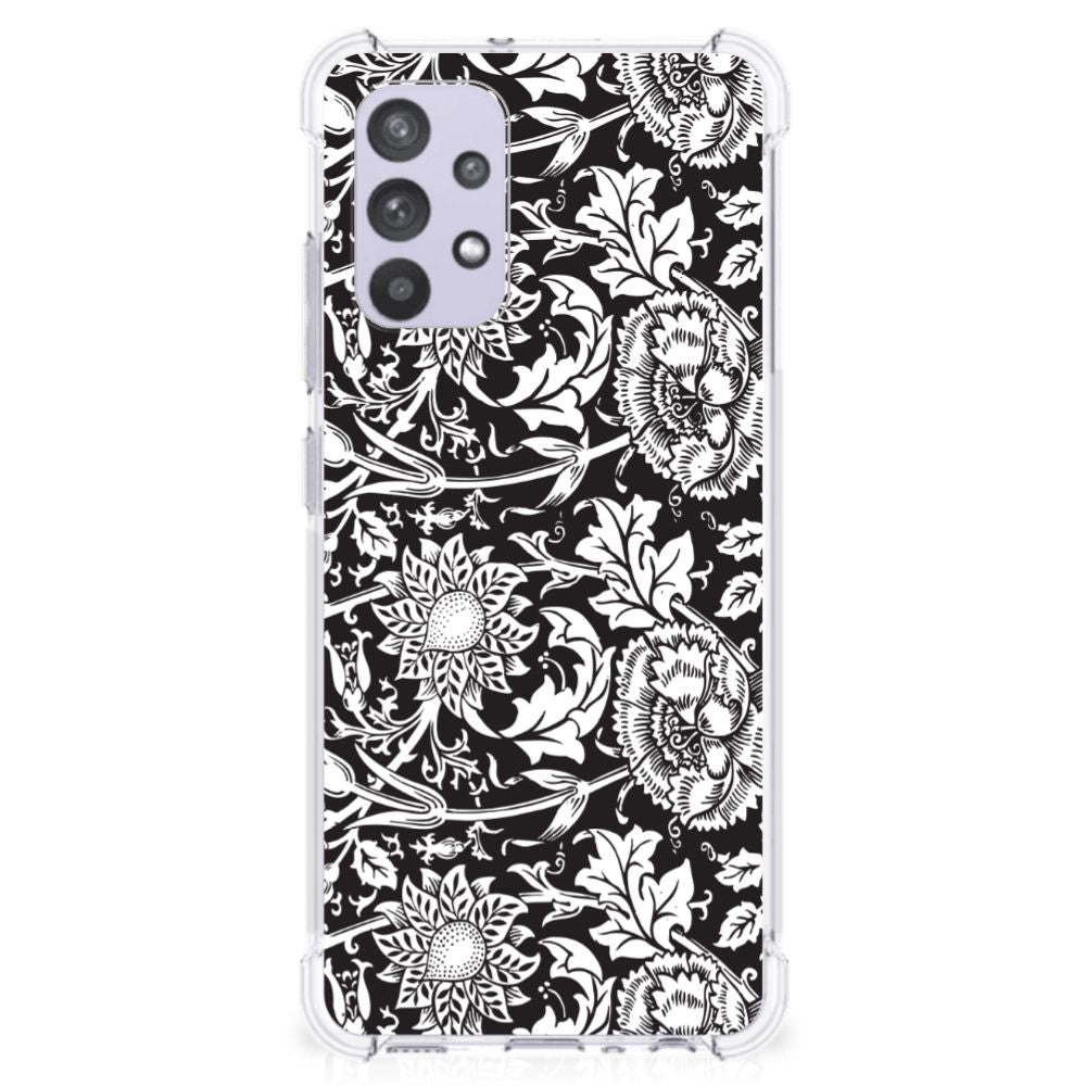 Samsung Galaxy A32 4G | A32 5G Enterprise Editie Case Black Flowers B2C Telecom
