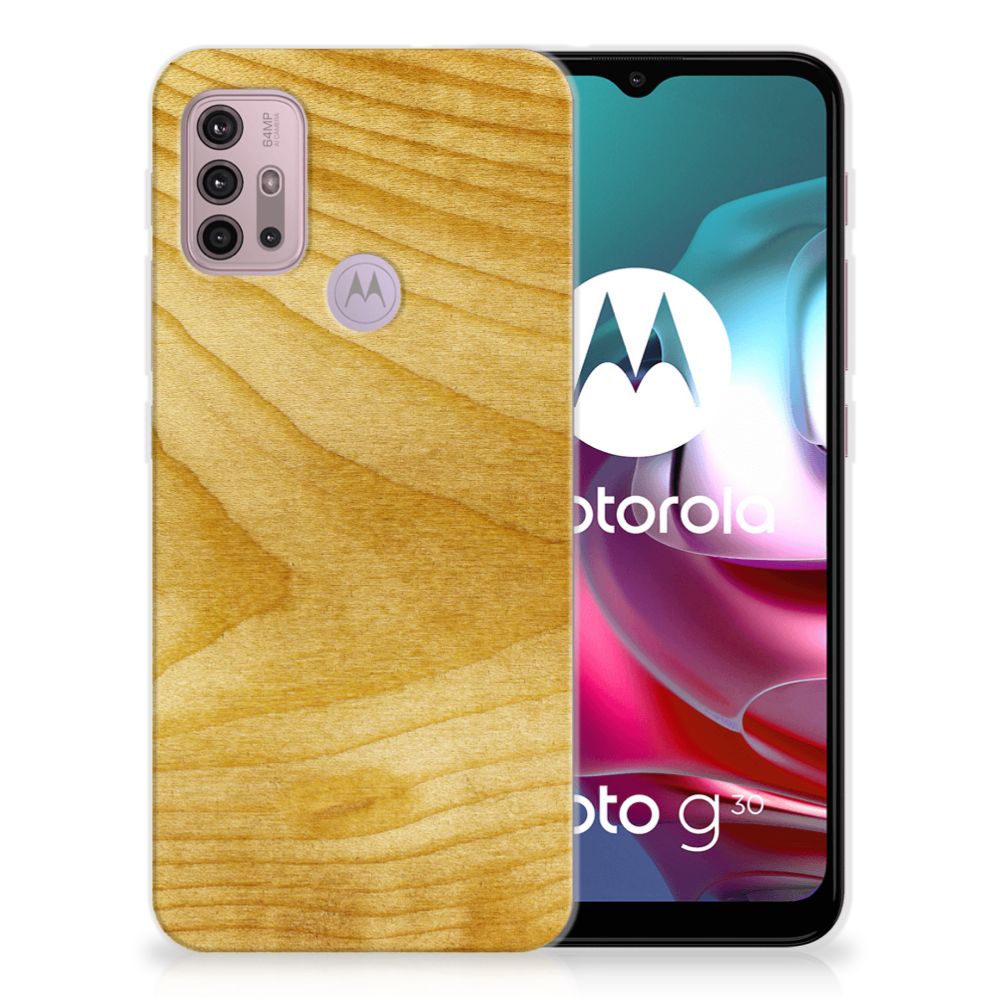 Motorola Moto G30 | G10 Bumper Hoesje Licht Hout