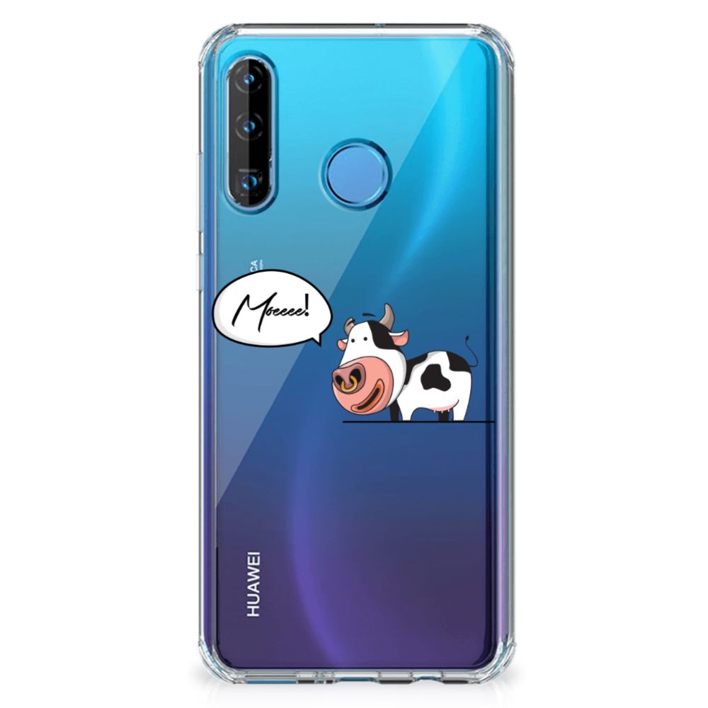 Huawei P30 Lite Stevig Bumper Hoesje Cow