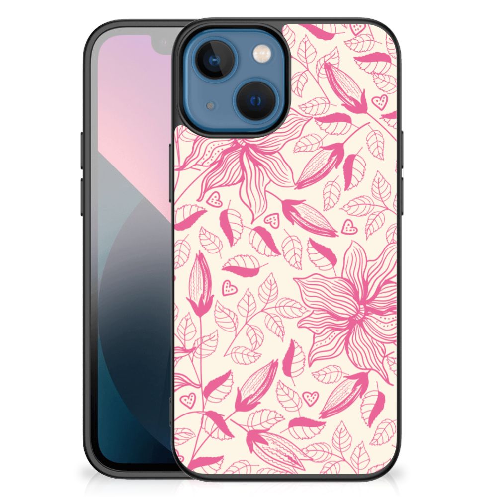 Apple iPhone 13 mini Bloemen Hoesje Pink Flowers
