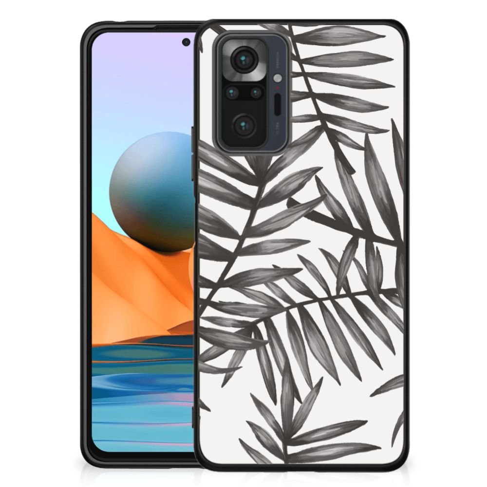 Xiaomi Redmi Note 10 Pro Bloemen Hoesje Leaves Grey