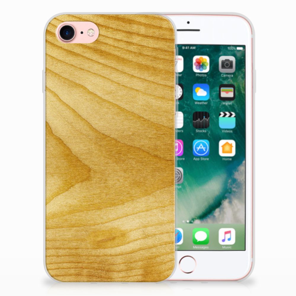 iPhone SE 2022 | SE 2020 | 8 | 7 Bumper Hoesje Licht Hout