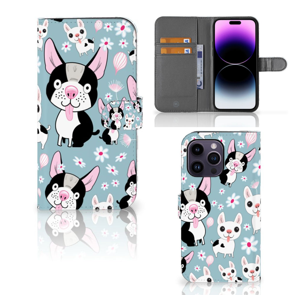 iPhone 15 Pro Max Telefoonhoesje met Pasjes Hondjes