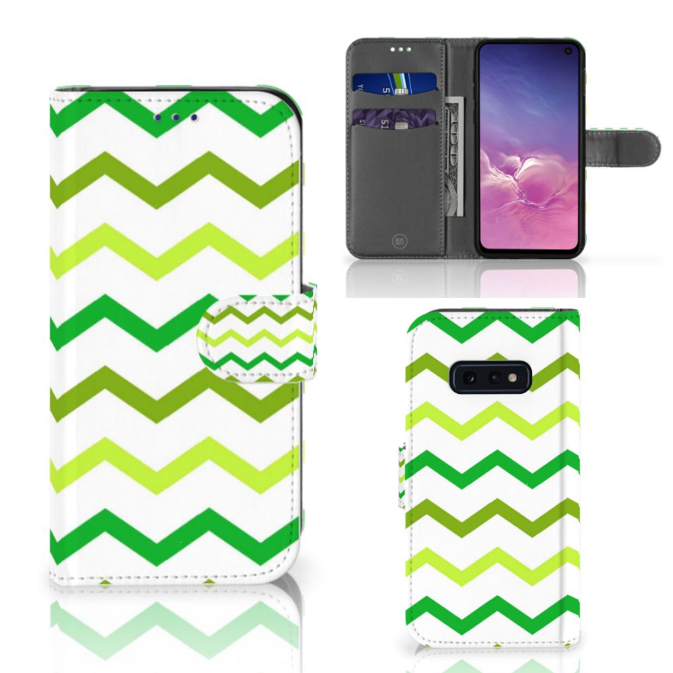 Samsung Galaxy S10e Telefoon Hoesje Zigzag Groen