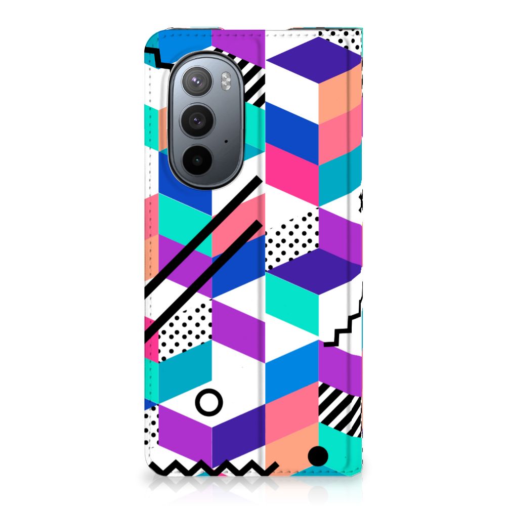 Motorola Edge 30 Pro Stand Case Blokken Kleurrijk - B2C Telecom