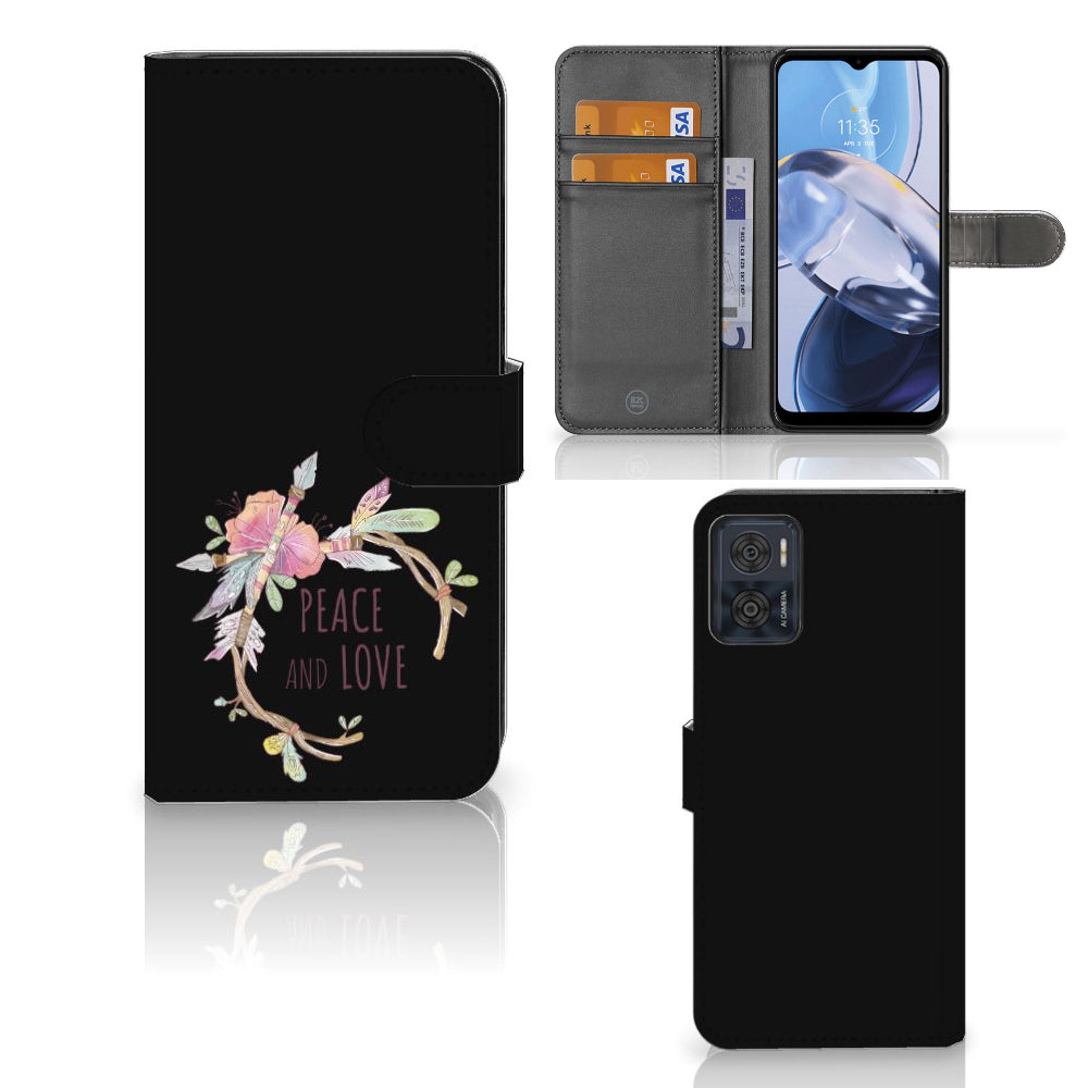 Motorola Moto E22 | E22i Leuk Hoesje Boho Text