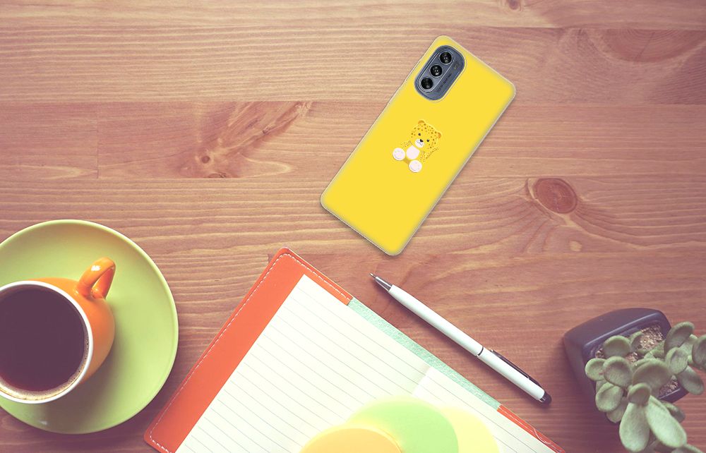 Motorola Moto G62 5G Telefoonhoesje met Naam Baby Leopard B2C Telecom