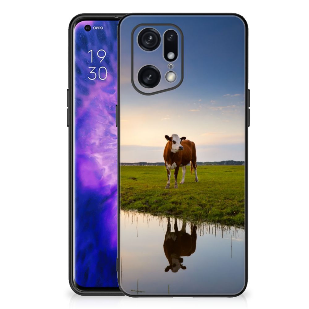 OPPO Find X5 Pro Dierenprint Telefoonhoesje Koe B2C Telecom