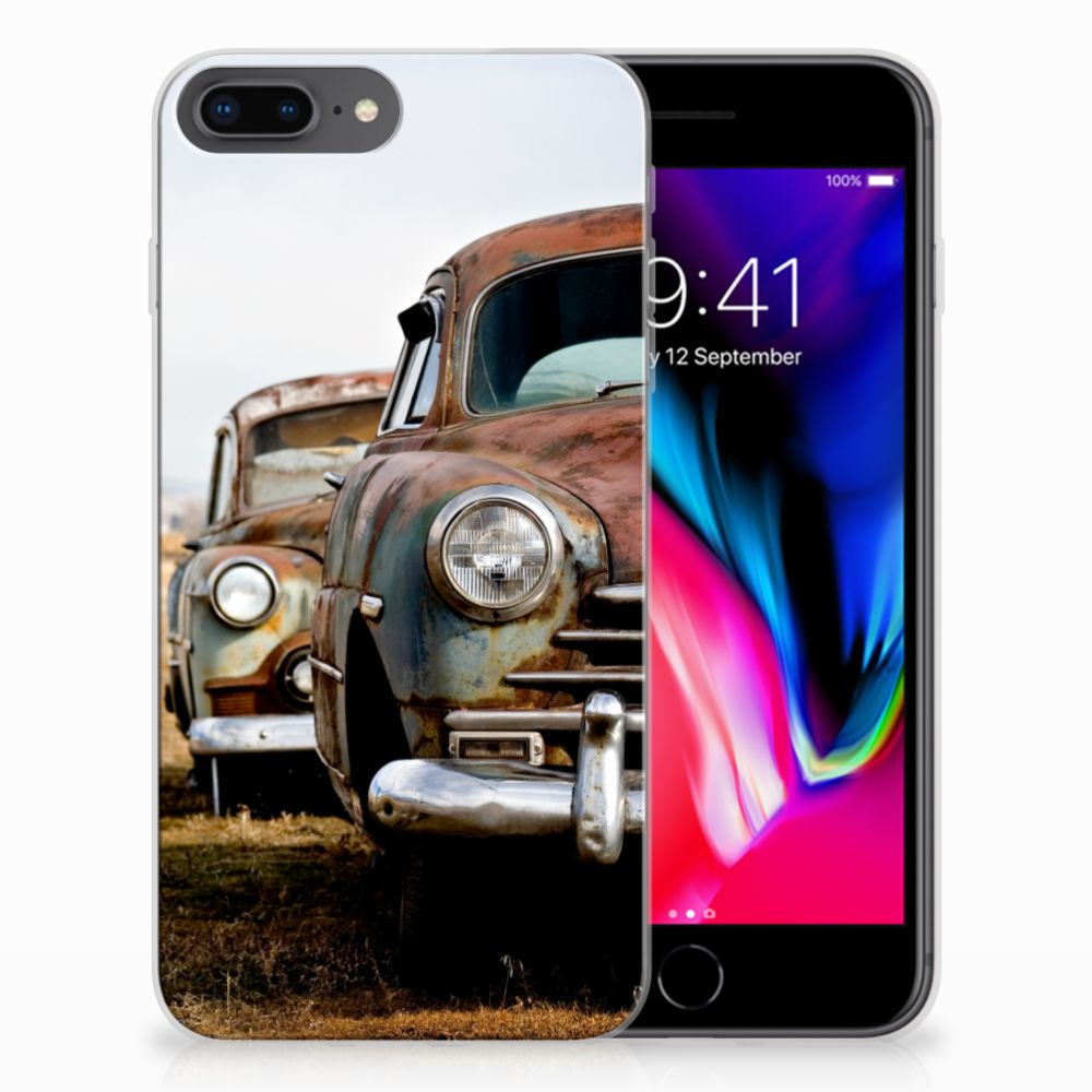 Apple iPhone 7 Plus | 8 Plus Siliconen Hoesje met foto Vintage Auto