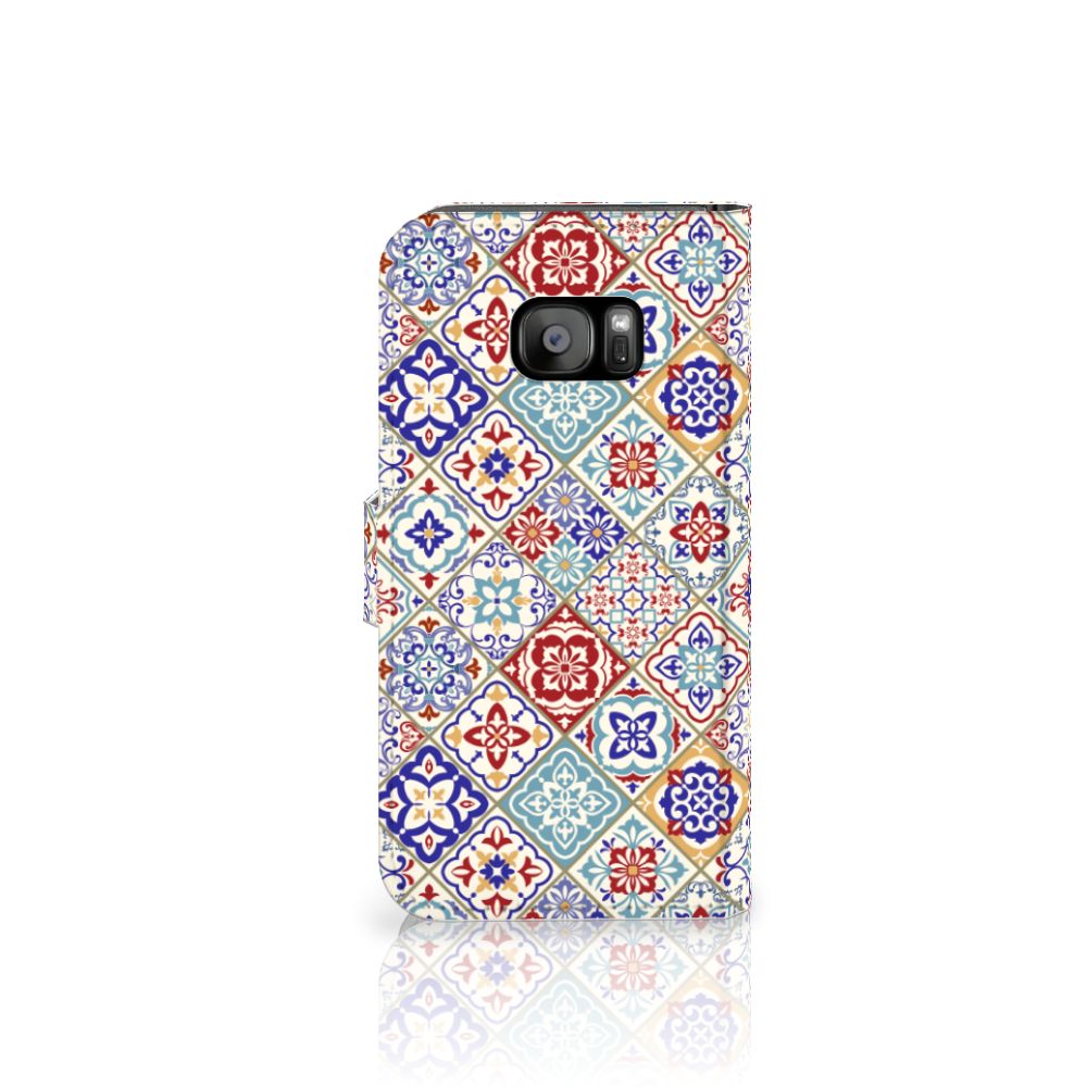 Samsung Galaxy S7 Edge Bookcase Tiles Color
