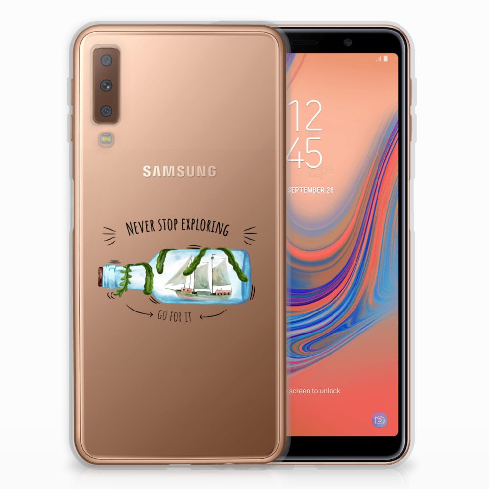 Samsung Galaxy A7 (2018) Telefoonhoesje met Naam Boho Bottle