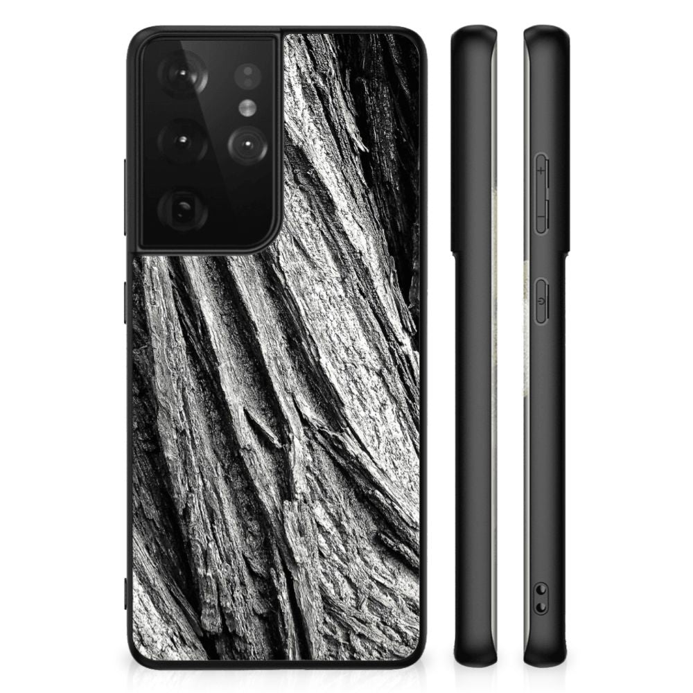 Houten Print Telefoonhoesje Samsung Galaxy S21 Ultra Boomschors Grijs B2C Telecom