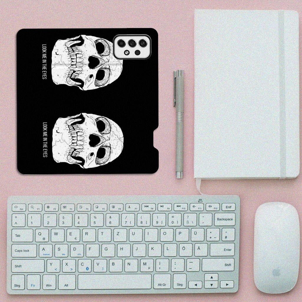 Mobiel BookCase Samsung Galaxy A73 Skull Eyes - B2C Telecom
