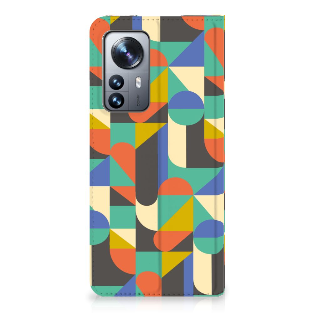 Xiaomi 12 Pro Hoesje met Magneet Funky Retro - B2C Telecom