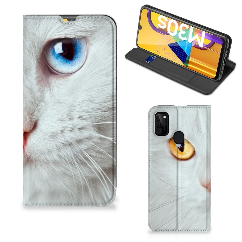 Samsung Galaxy M30s | M21 Hoesje maken Witte Kat - B2C Telecom